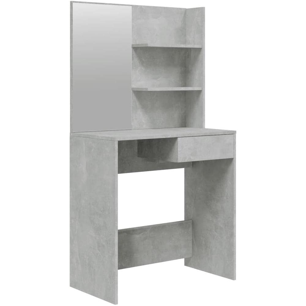 Toeletta Con Specchio Grigio Cemento 74,5x40x141 Cm - Foto 2