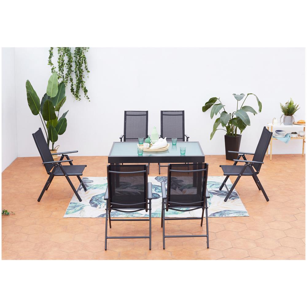 Tavolo Da Giardino Allungabile In Alluminio E 6 Sedie In Textilene Brescia - Foto 8