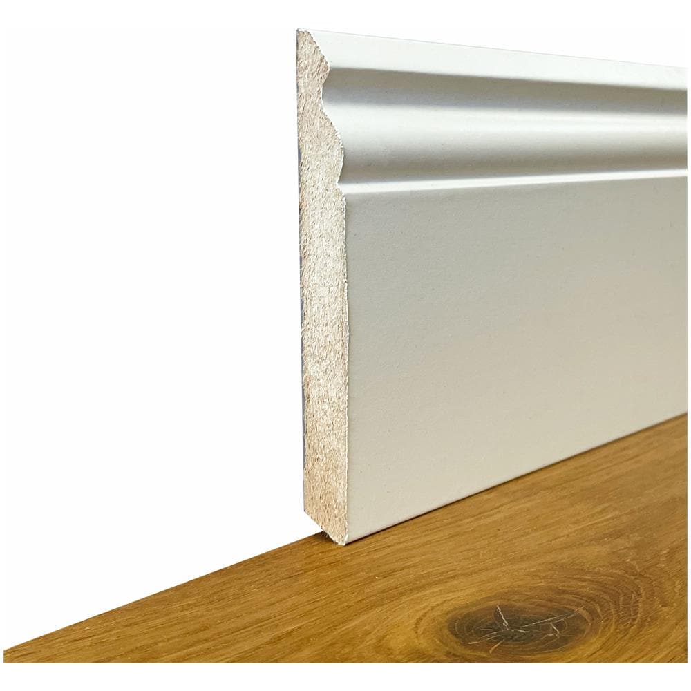 Battiscopa Zoccolino Ducale In Fibra Di Legno Compatta 120x15 Bianco Ral 9010 - Foto 1
