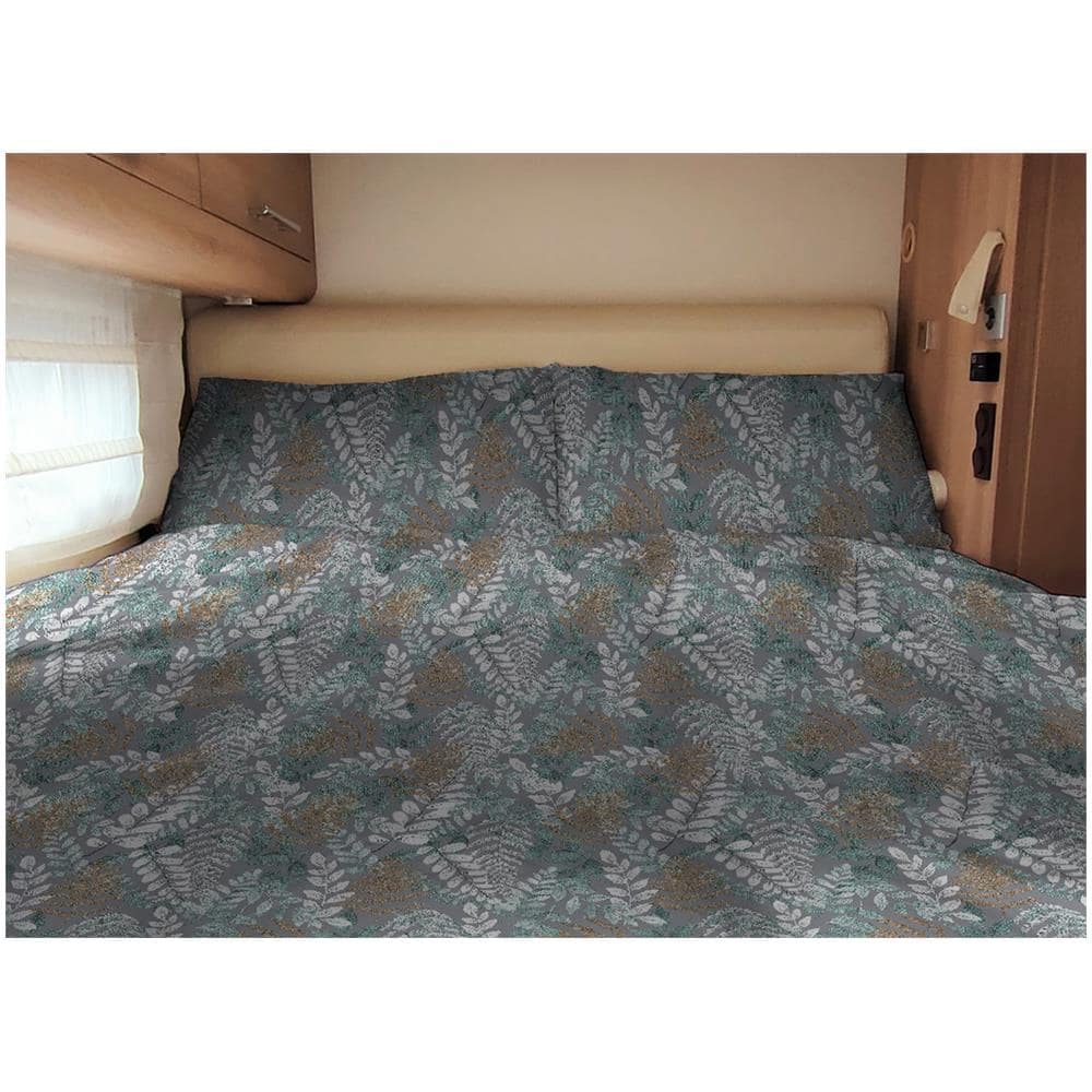Completo Lenzuola Camper Roulotte 100% Cotone Personalizzabile Varie Fantasie Matrimoniale Foglia - Foto 1