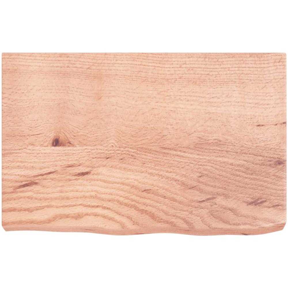 Ripiano Muro Marrone 60x40x (2-6) cm Massello Rovere Trattato - Foto 2