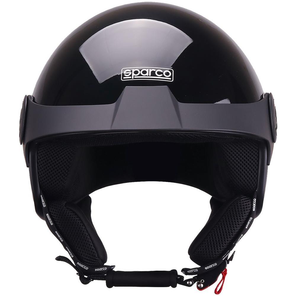 Casco Demi-jet Con Peak Per Moto Nero Metallizzato Con Calotta In Abs Taglia L - Foto 2