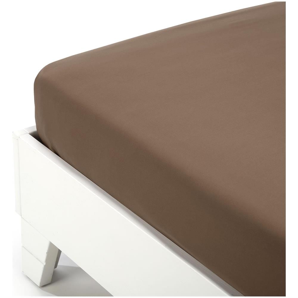 Lenzuolo Inferiore In Cotone Colore Marrone Misura Singolo - Foto 1