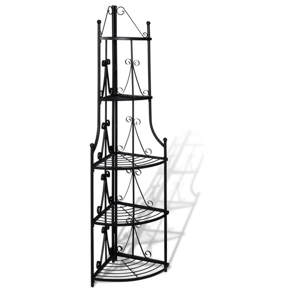 Scaffale Per Piante Porta Ad Angolo Nero - Foto 2