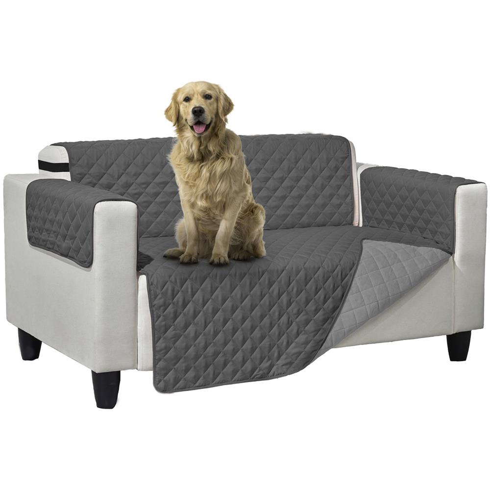 Copridivano Trapuntato Double Face Bicolor Antimacchia Modello Queen Poltrona Grigio-grigio Chiaro - Foto 2