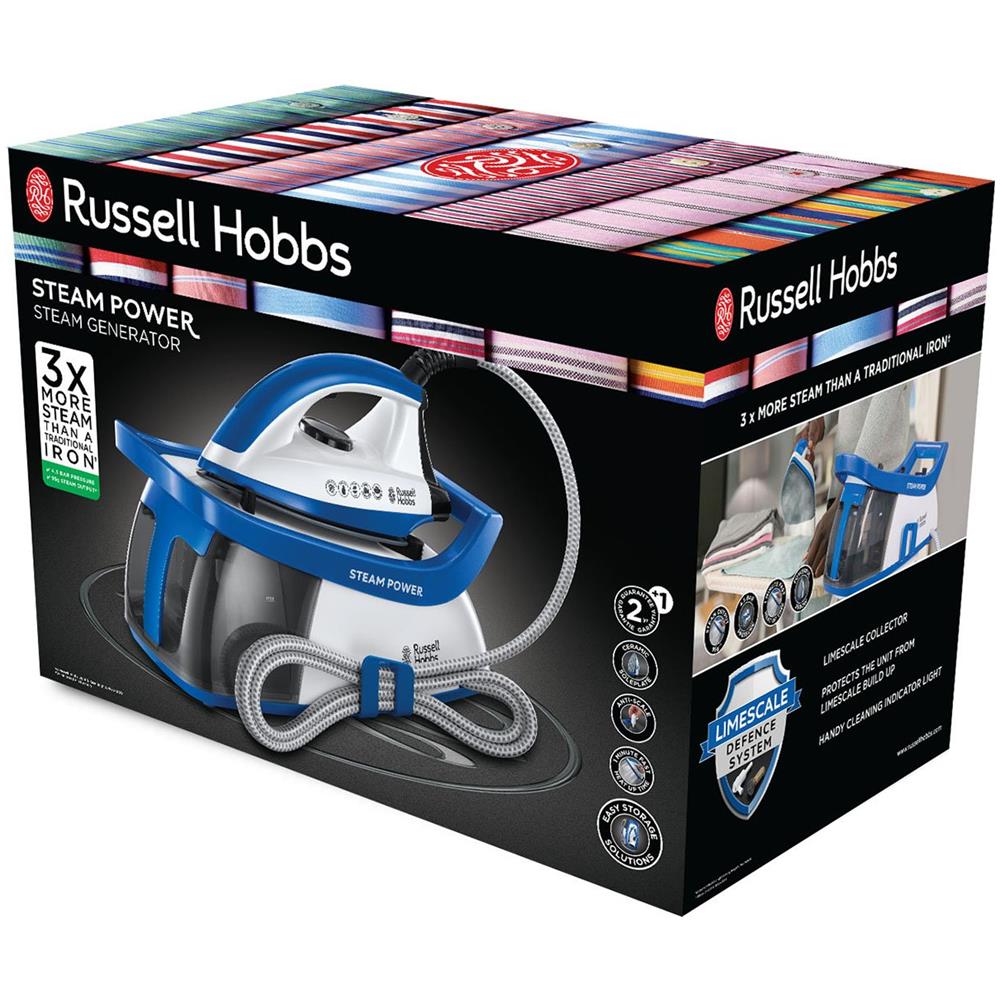 24430-56 Ferro da Stiro con Caldaia Steam Power Potenza 2600 Watt Colore Bianco / Blu - Foto 7