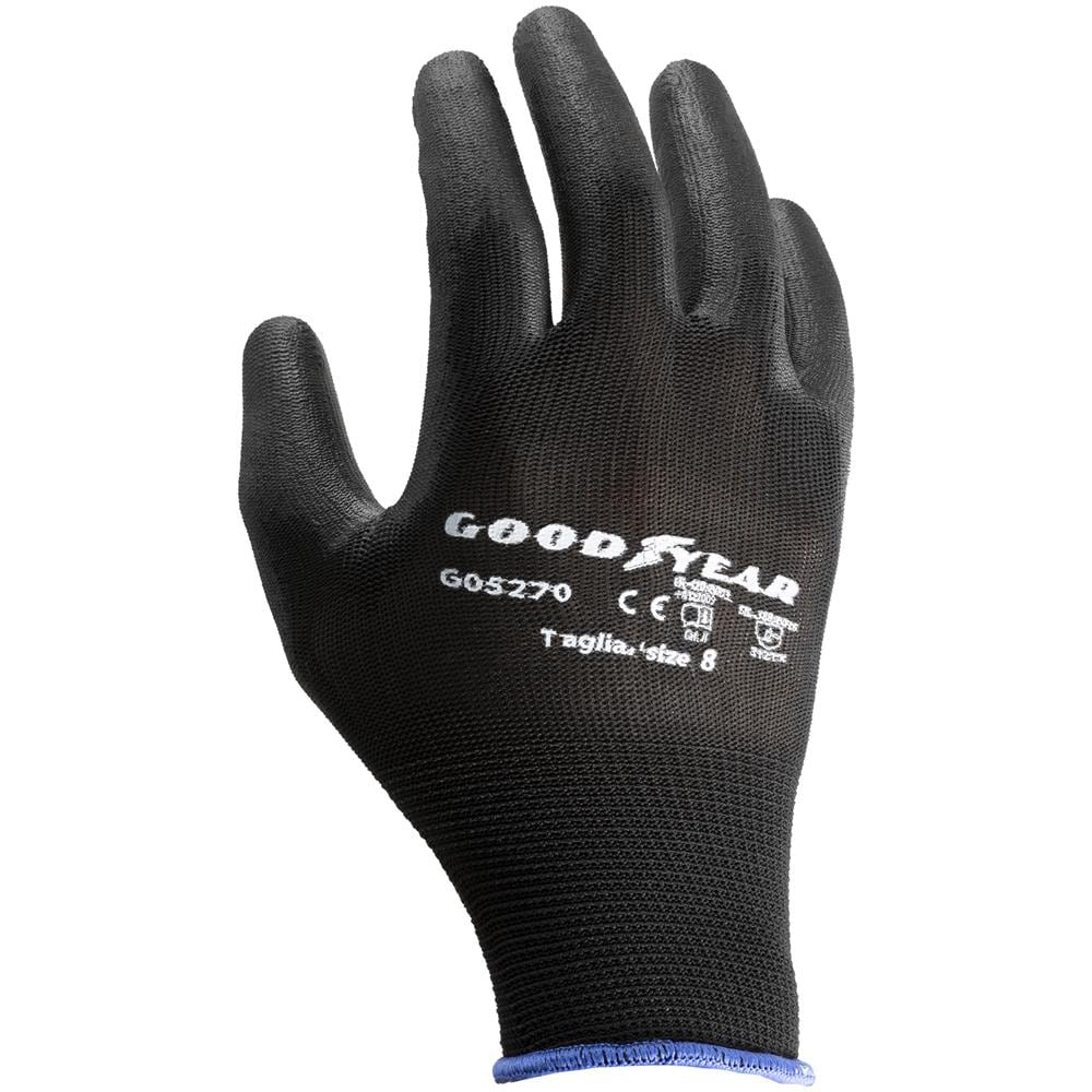 Guanti In Poliestere E Poliuretano Mod. g05270 Taglia 8 Nero Lavoro - Foto 1
