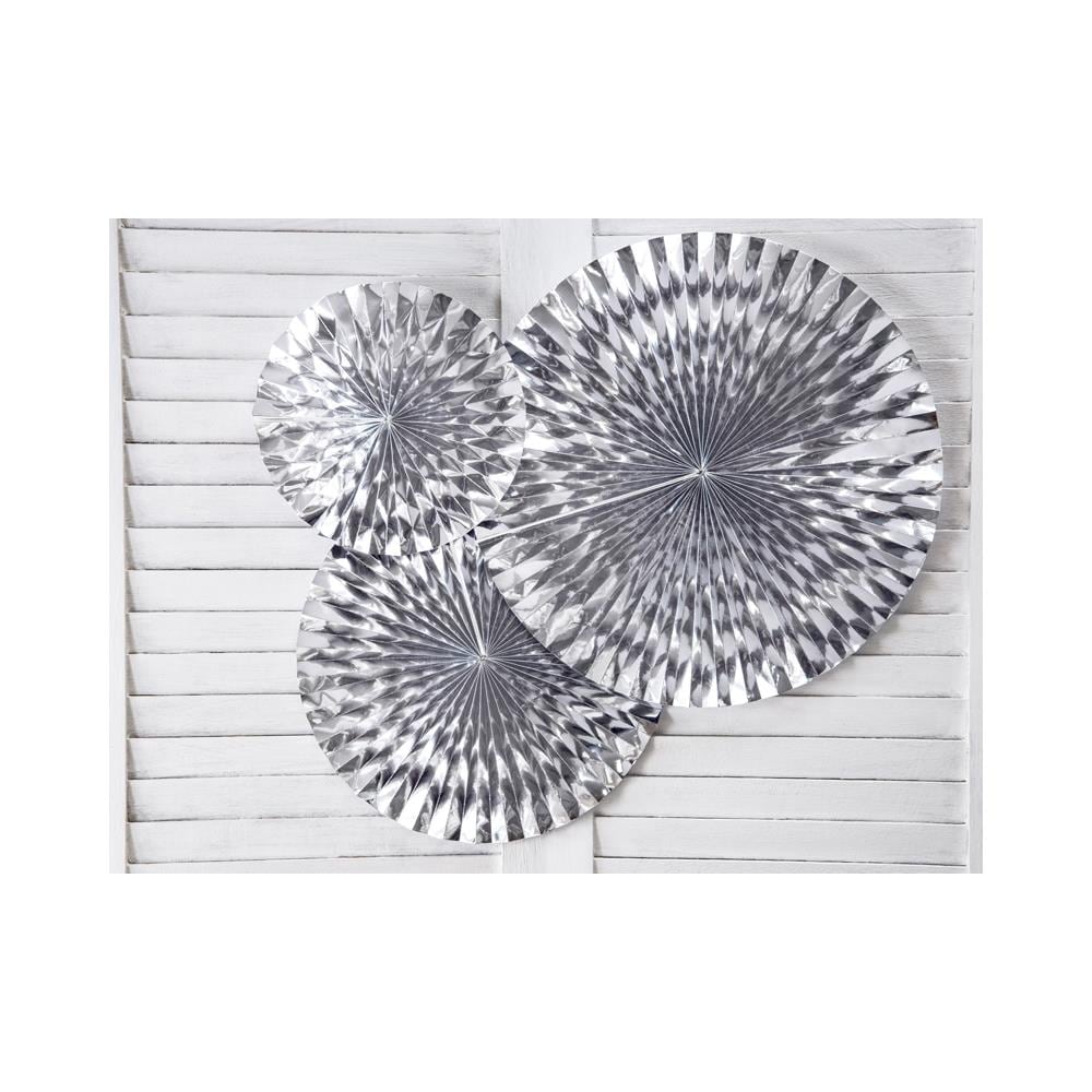 Partydeco - 3 Rosoni In Carta Color Argento 23,32 E 40 Cm - Foto 2