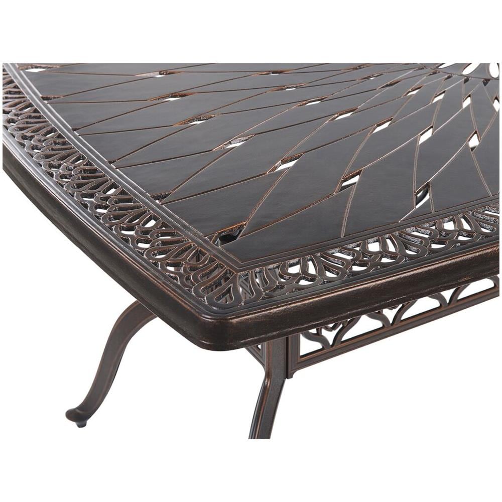 Tavolo Da Pranzo Da Giardino In Alluminio Marrone Scuro 102 X 165 Cm Lizzano - Foto 2