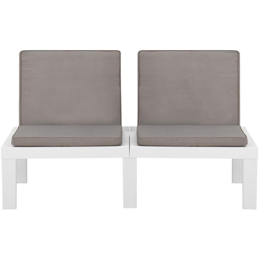 Set Divani Da Giardino Con Cuscini 4 Pz In Plastica Bianco - Foto 9