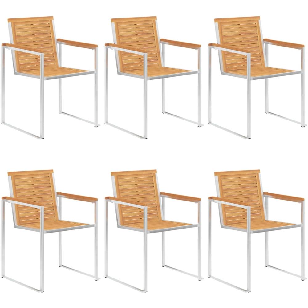Sedie Da Giardino Con Cuscini 6 Pz In Legno Massello Di Teak - Foto 3