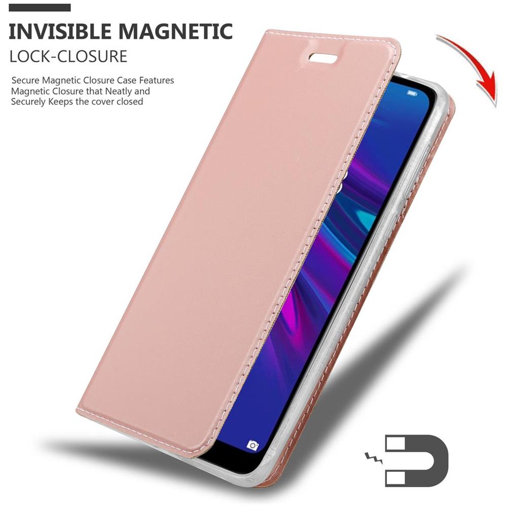 Custodia Compatibile Con Huawei Y6 2019 In Classy Oro Rosa - Coperchio Protettiva Con Chiusura Magnetica, Funzione Stand E Tasca Per Le Carte - Foto 8