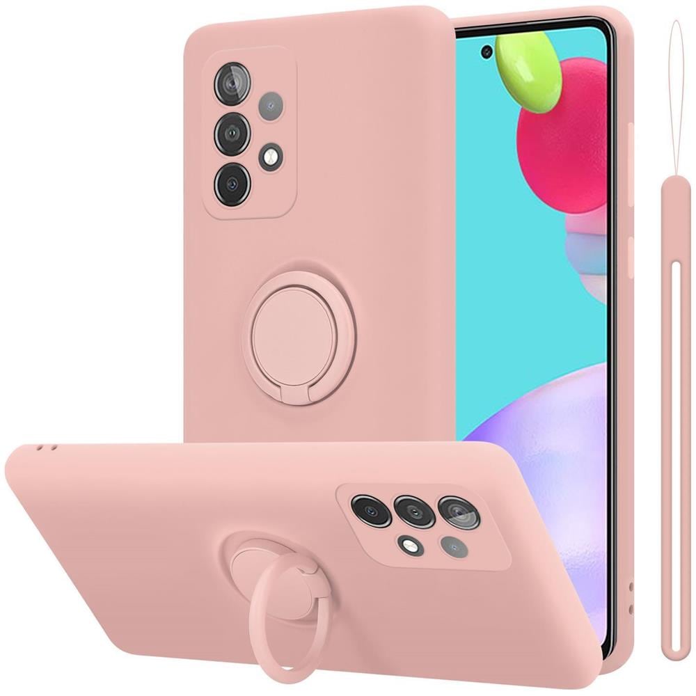 Custodia Compatibile Con Samsung Galaxy A52 4g / 5g In Liquid Rosa - Coperchio Protettivo In Silicone Tpu Flessibile Con Anello - Foto 1
