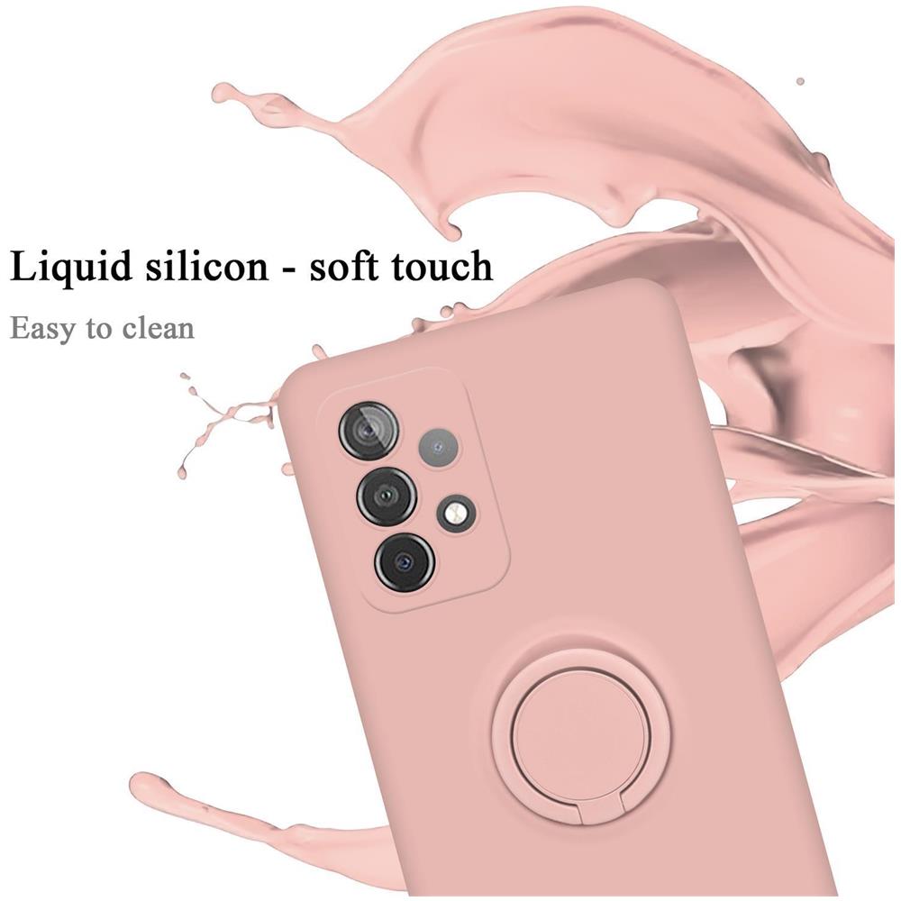 Custodia Compatibile Con Samsung Galaxy A52 4g / 5g In Liquid Rosa - Coperchio Protettivo In Silicone Tpu Flessibile Con Anello - Foto 2