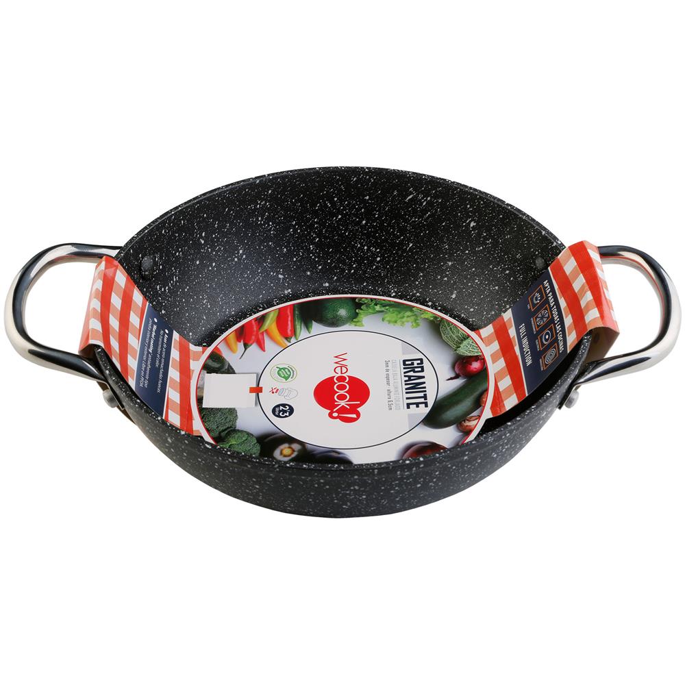 Granite Casseruola Bassa 28 Cm Induzione Antiaderente Ecologico Senza Pfoa, Alluminio Nero - Foto 2