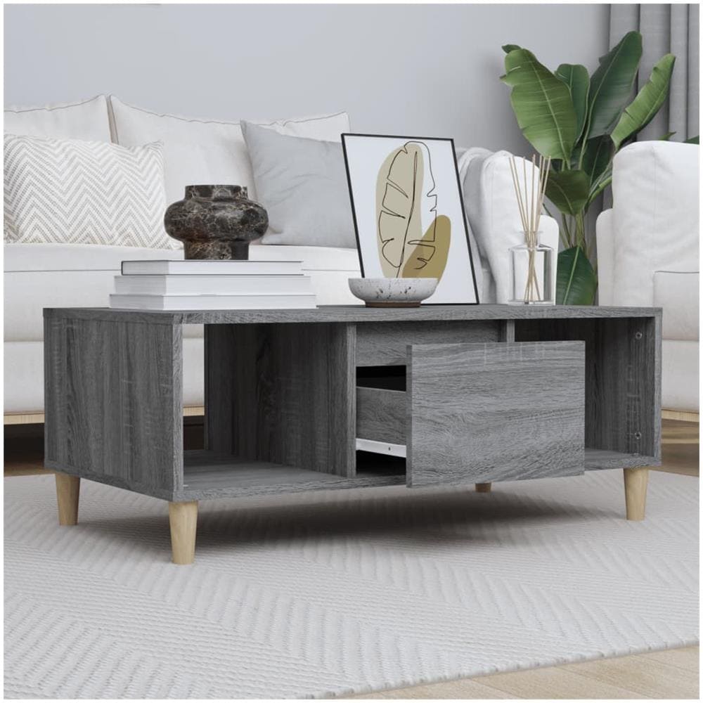 Tavolino Salotto Grigio Sonoma 90x50x36,5 Cm Legno Multistrato - Foto 1