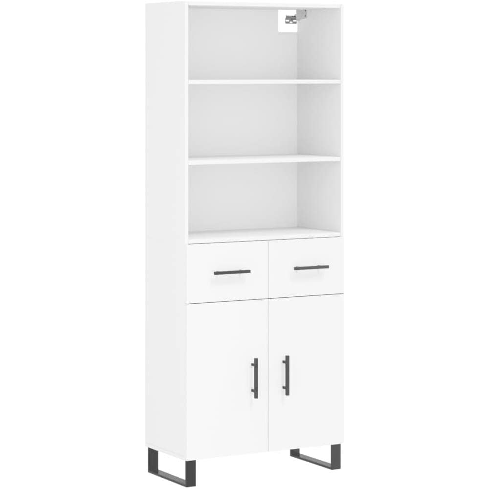 Credenza Bianca 69,5x34x180 Cm In Legno Multistrato - Foto 2