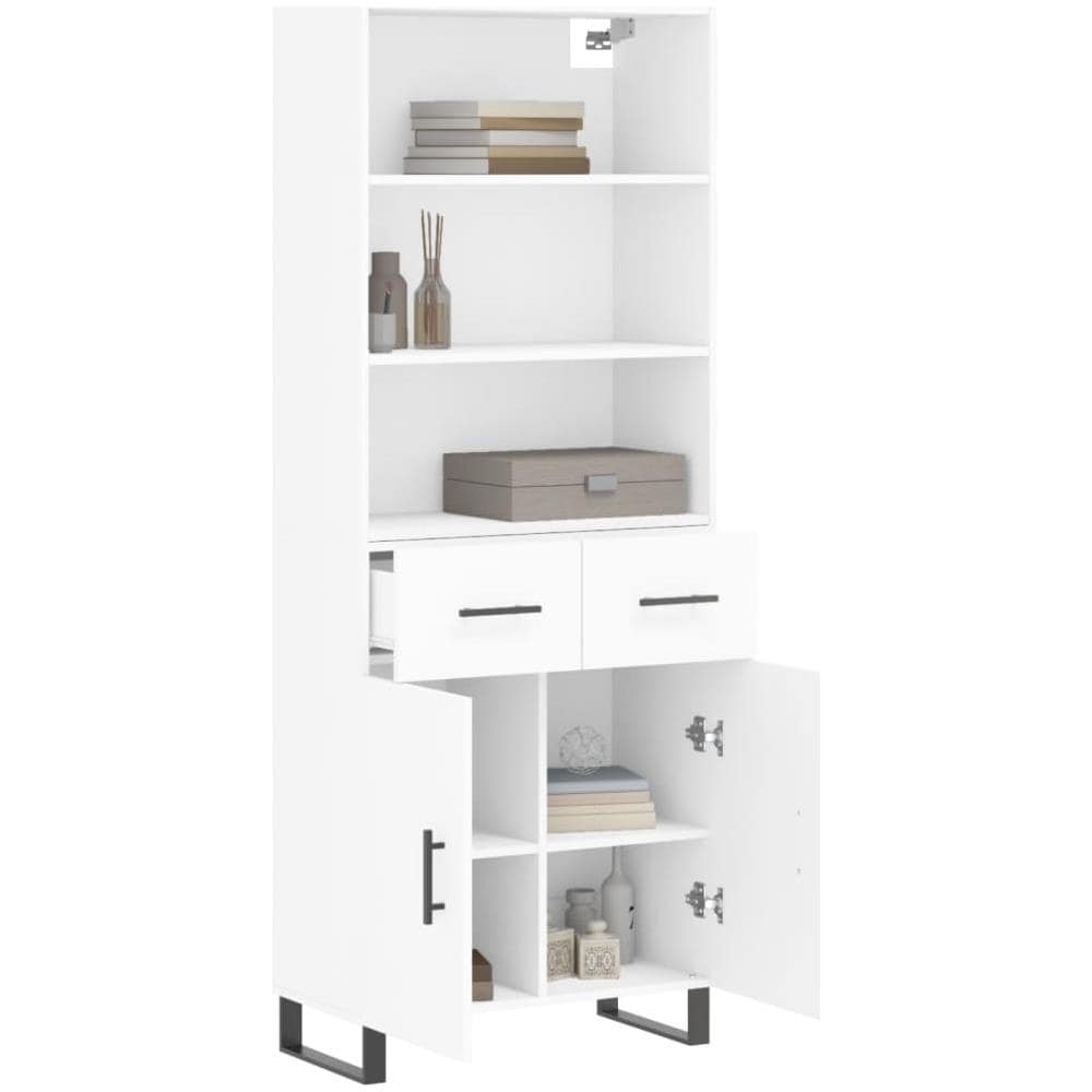 Credenza Bianca 69,5x34x180 Cm In Legno Multistrato - Foto 3