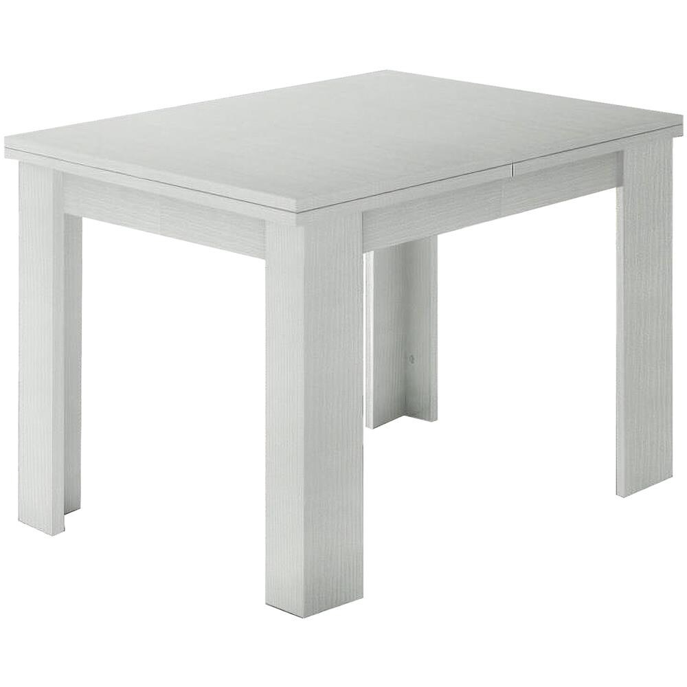 Tavolo Allungabile Otto, Consolle Ausiliare Da Cucina, Tavolo Allungabile, 100% Made In Italy, Cm 90x90h75, Bianco Lucido Larice - Foto 2