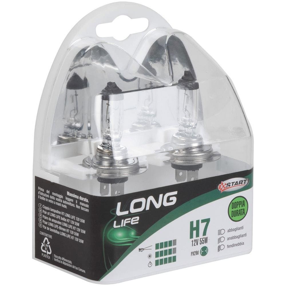 H7 Long Life Coppia Di Lampadine Per Luci Auto 12v 55w Px26d - Foto 2