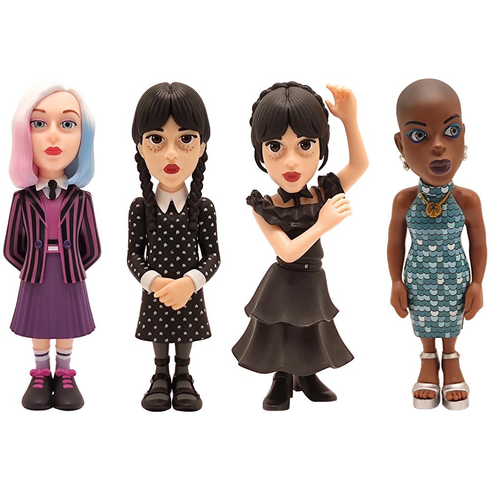 Serie Tv - Mercoledì - Confezione Da 4 - Mercoledì, Mercoledì In Abito Da Ballo, Enid, Bianca - Figura 12cm - Foto 1