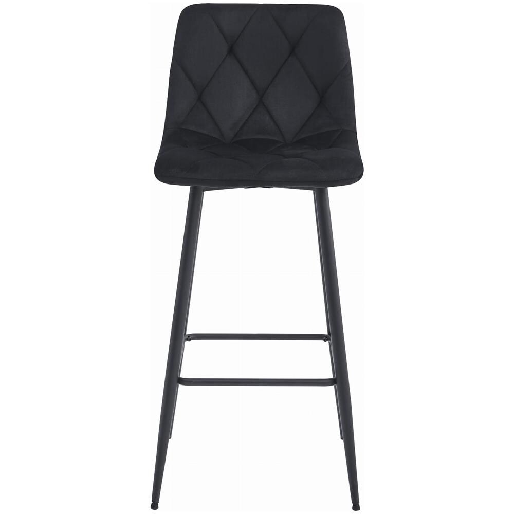 Sgabello da bar Valora KODA STOOL in velluto nero con gambe nere - Foto 2