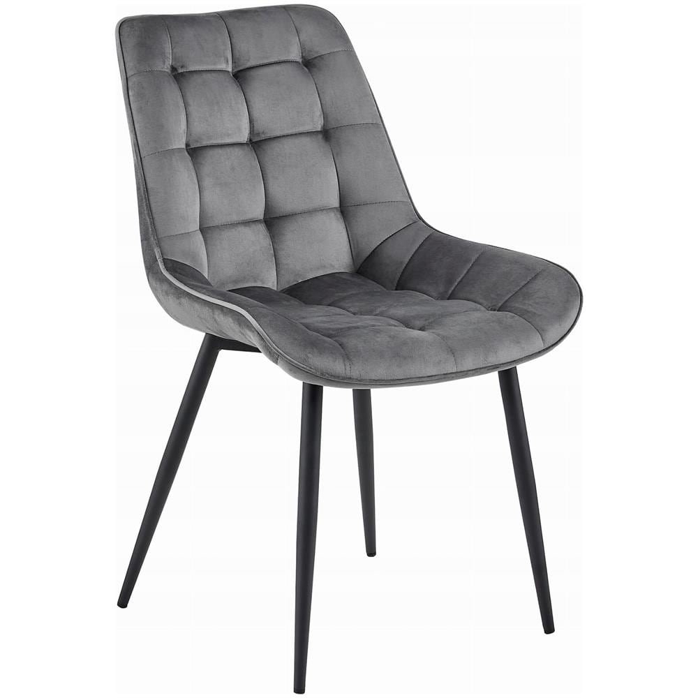 Sedia BERA - Velluto grigio scuro con gambe nere x 3 - Foto 2
