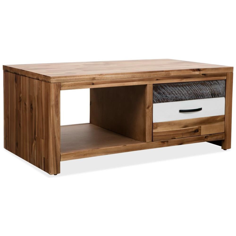 Tavolino Da Caffè In Legno Massello D'acacia 90x50x37,5 Cm - Foto 1