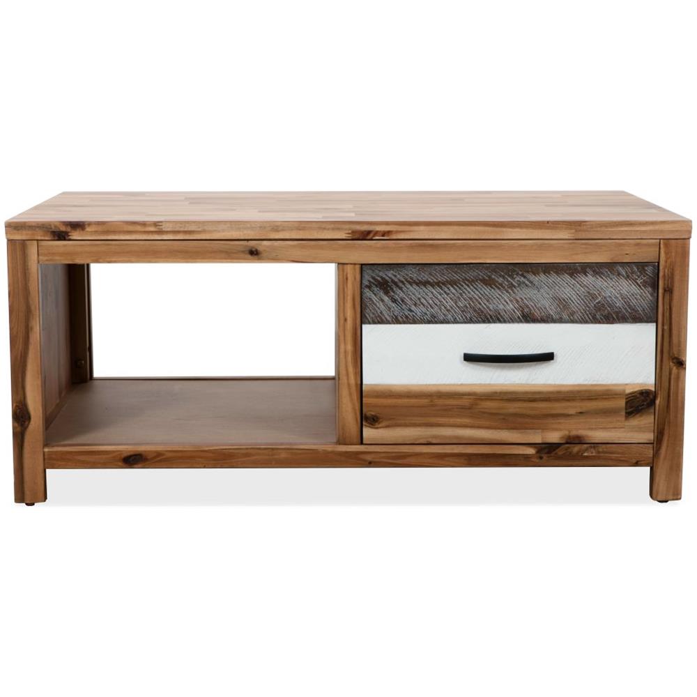 Tavolino Da Caffè In Legno Massello D'acacia 90x50x37,5 Cm - Foto 2