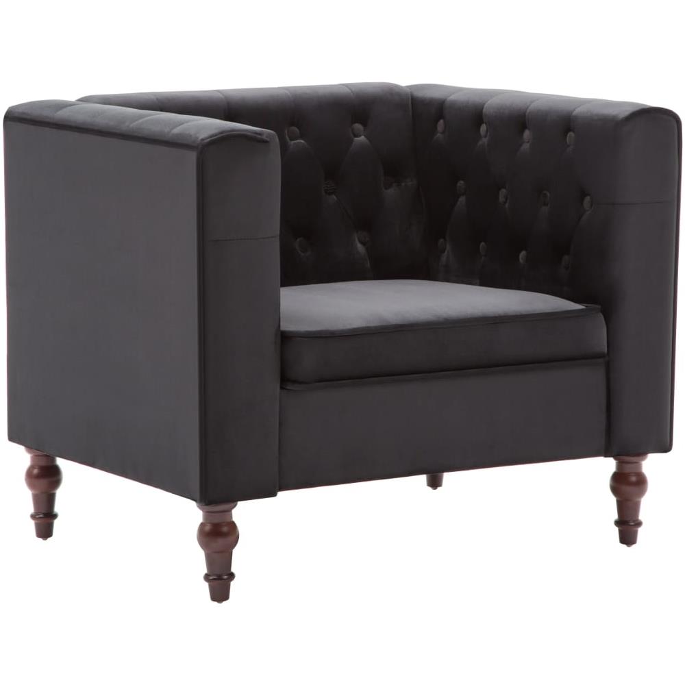 Poltrona Con Rivestimento In Velluto 86x67x71 Cm Nero - Foto 2