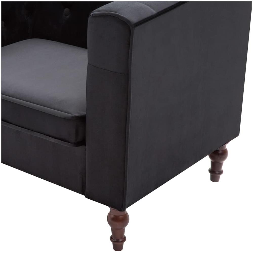 Poltrona Con Rivestimento In Velluto 86x67x71 Cm Nero - Foto 7