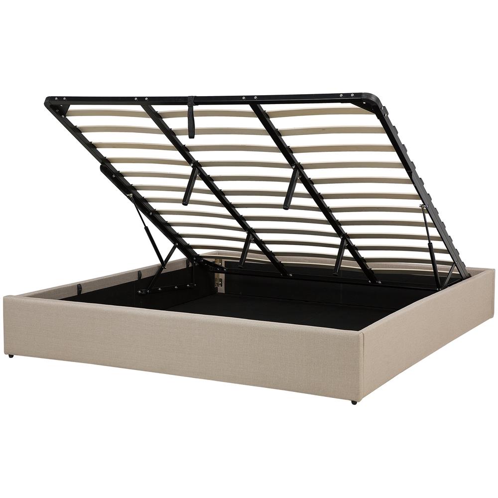 Letto In Tessuto Beige Con Contenitore 180 X 200 Cm Dinan - Foto 1