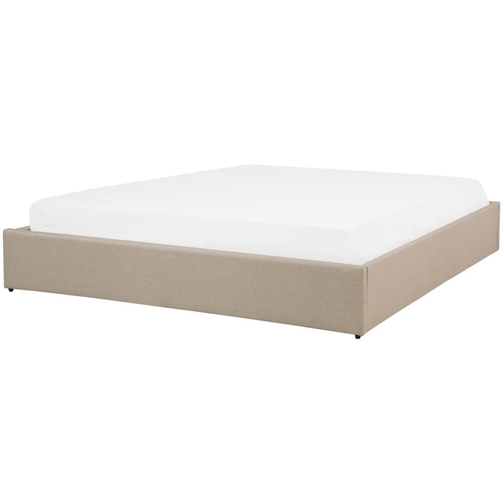 Letto In Tessuto Beige Con Contenitore 180 X 200 Cm Dinan - Foto 2