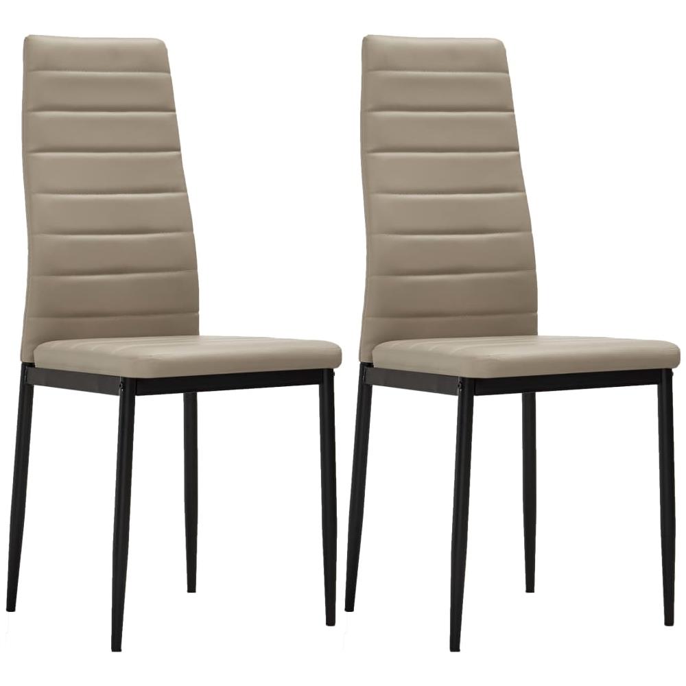 VIDAXL Sedie Da Pranzo 2 Pz Cappuccino In Similpelle VIDAXL Sedie Da Pranzo 2 Pz Cappuccino In Similpelle