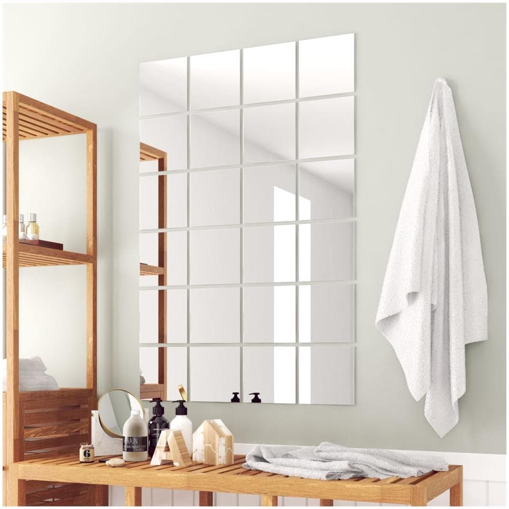 Piastrelle A Specchio 48 Pz Quadrate In Vetro - Foto 1