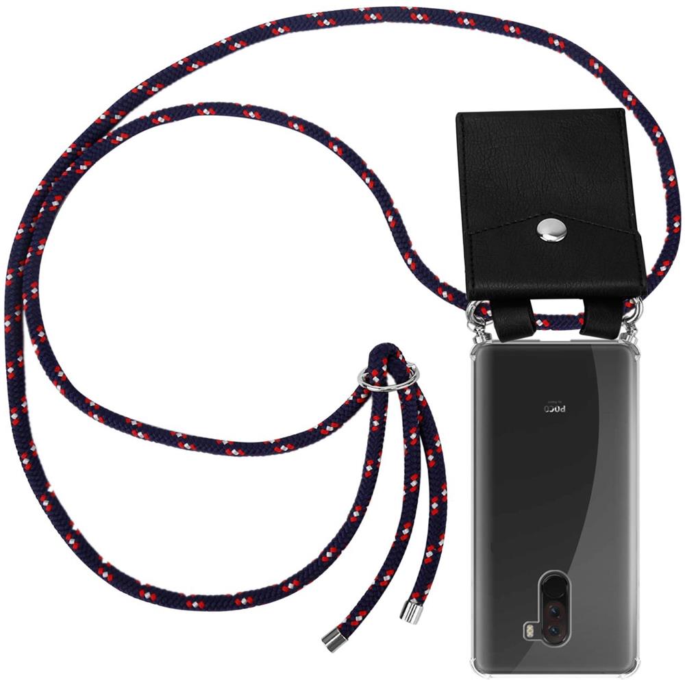Catena Di Telefoni Cellulari Compatibile Con In Blu Rosso Bianco À Pois - Coperchio Protettivo In Silicone Con Anelli D'argento, Cinturino In Corda E Custodia Staccabile - Foto 1