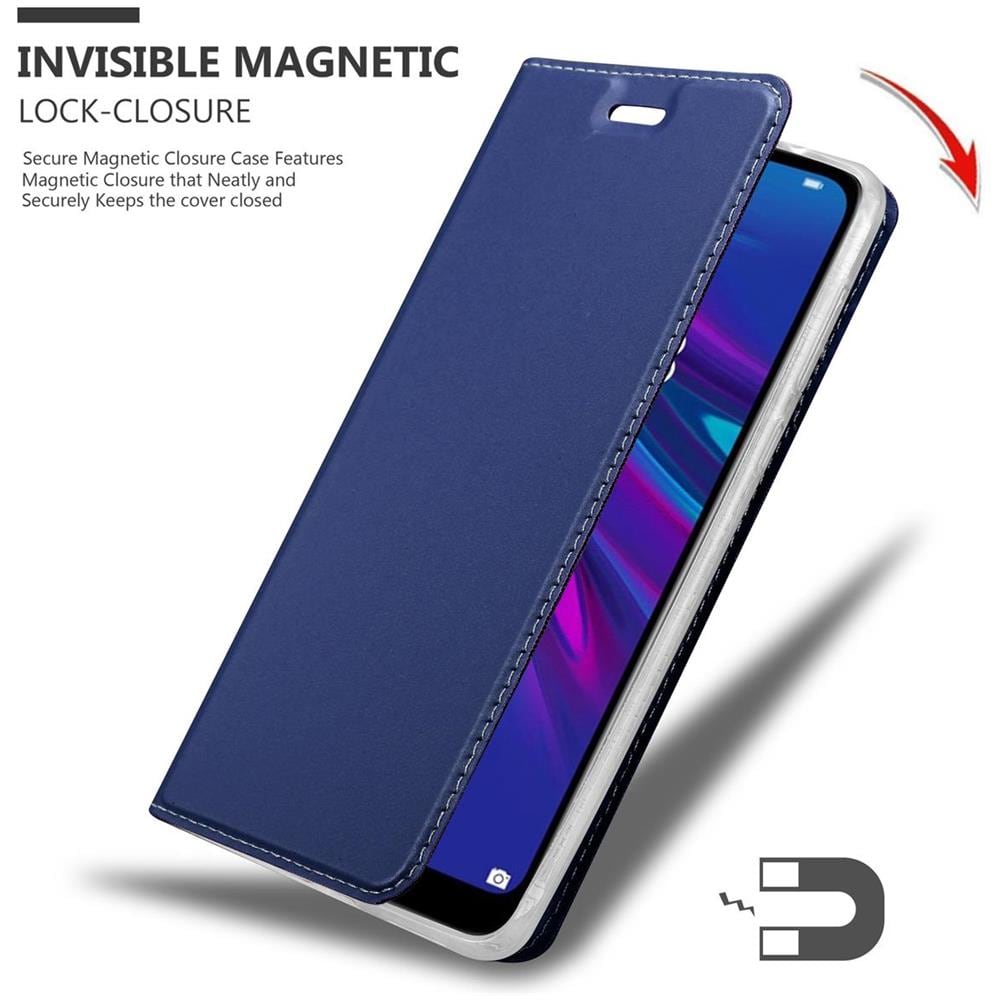 Custodia Compatibile Con Huawei Y6 2019 In Classy Blu Scuro - Coperchio Protettiva Con Chiusura Magnetica, Funzione Stand E Tasca Per Le Carte - Foto 8