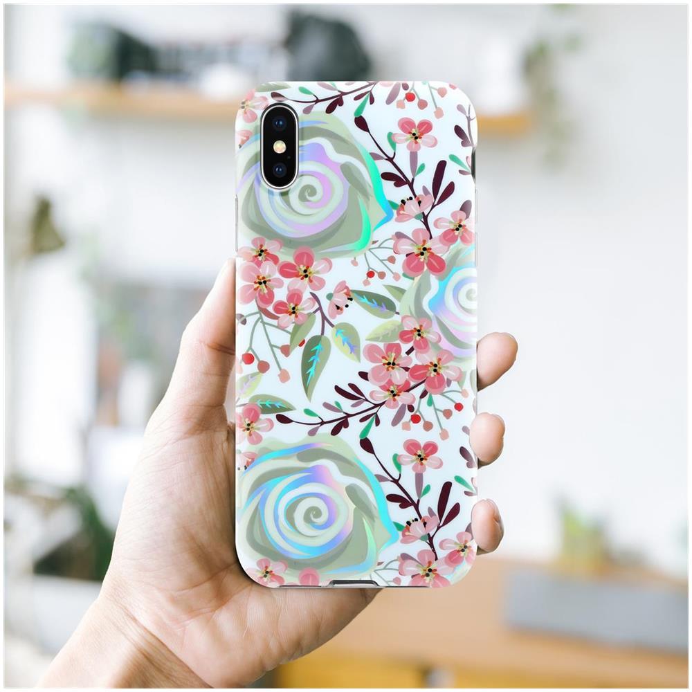 Custodia Compatibile Con Apple Iphone X / Xs Con Fiori Di Pesca - Coperchio Protettivo In Silicone Tpu Con Motivo Floreale - Foto 6
