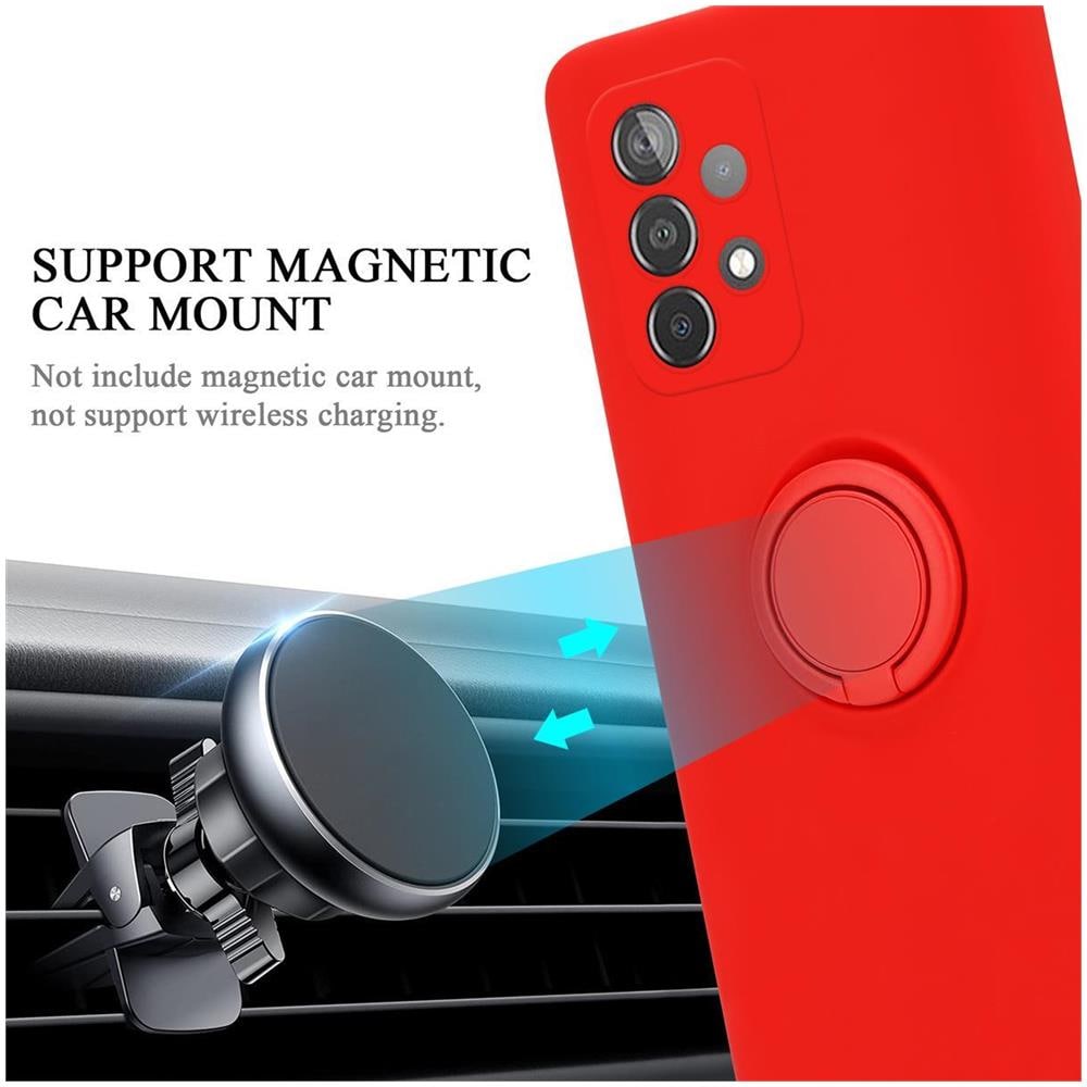 Custodia Compatibile Con Samsung Galaxy A52 4g / 5g In Liquid Rosso - Coperchio Protettivo In Silicone Tpu Flessibile Con Anello - Foto 8