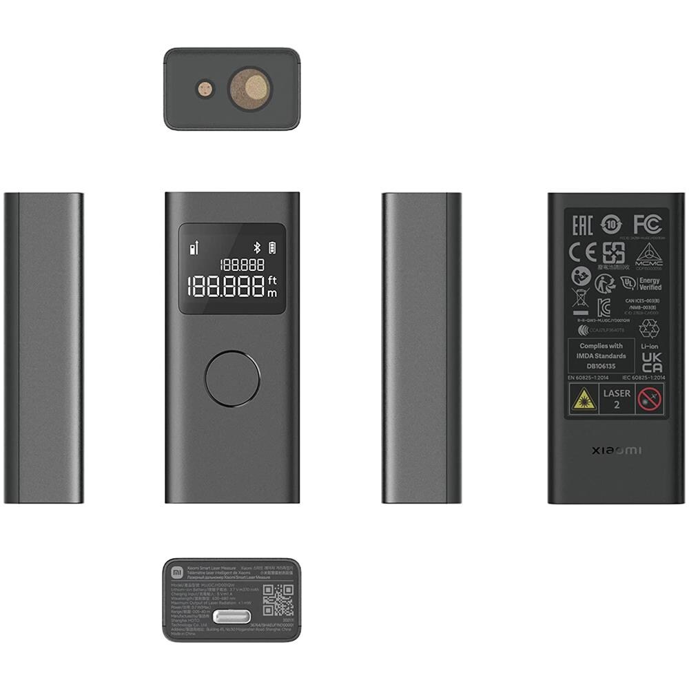 Misuratore Laser Smart con Display LCD 1.23" Alta Precisione Fino a 3 mm Colore Grigio Scuro - Foto 7
