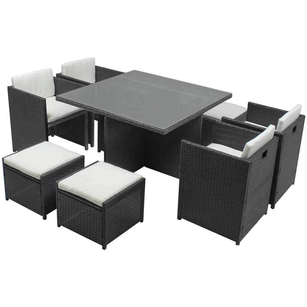 Salotto Da Giardino A Incasso 8 Posti Resina Intrecciata Grigio/bianco Miami - Foto 1