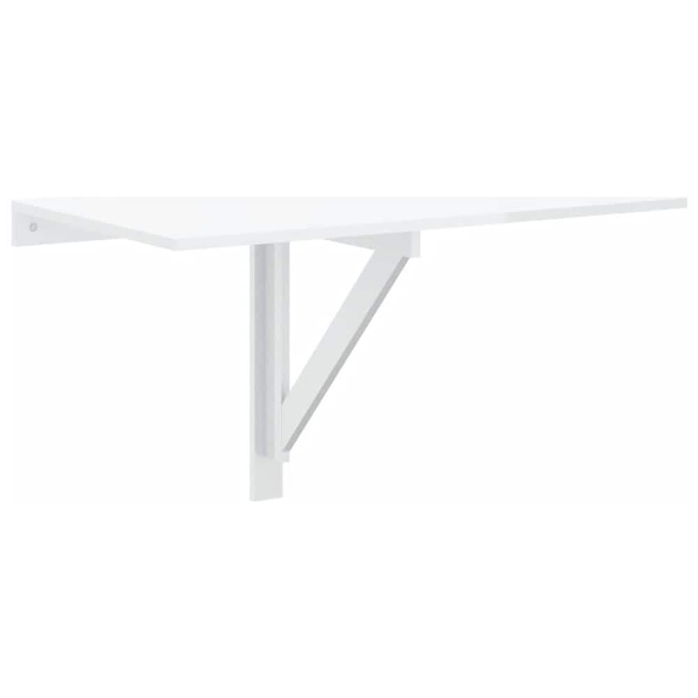 Tavolino Muro Pieghevole Bianco Lucido 100x60x56 Cm Multistrato - Foto 2
