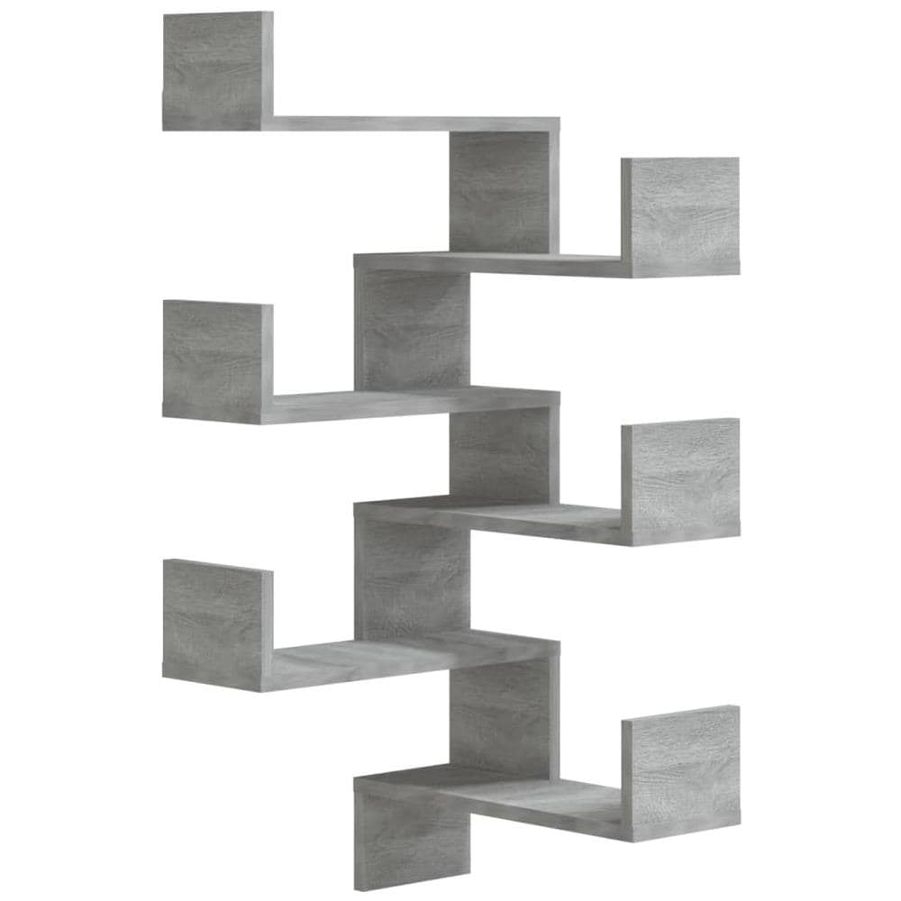 Scaffale Parete Angolo 2pz Grigio Sonoma 40x40x50cm Multistrato - Foto 2