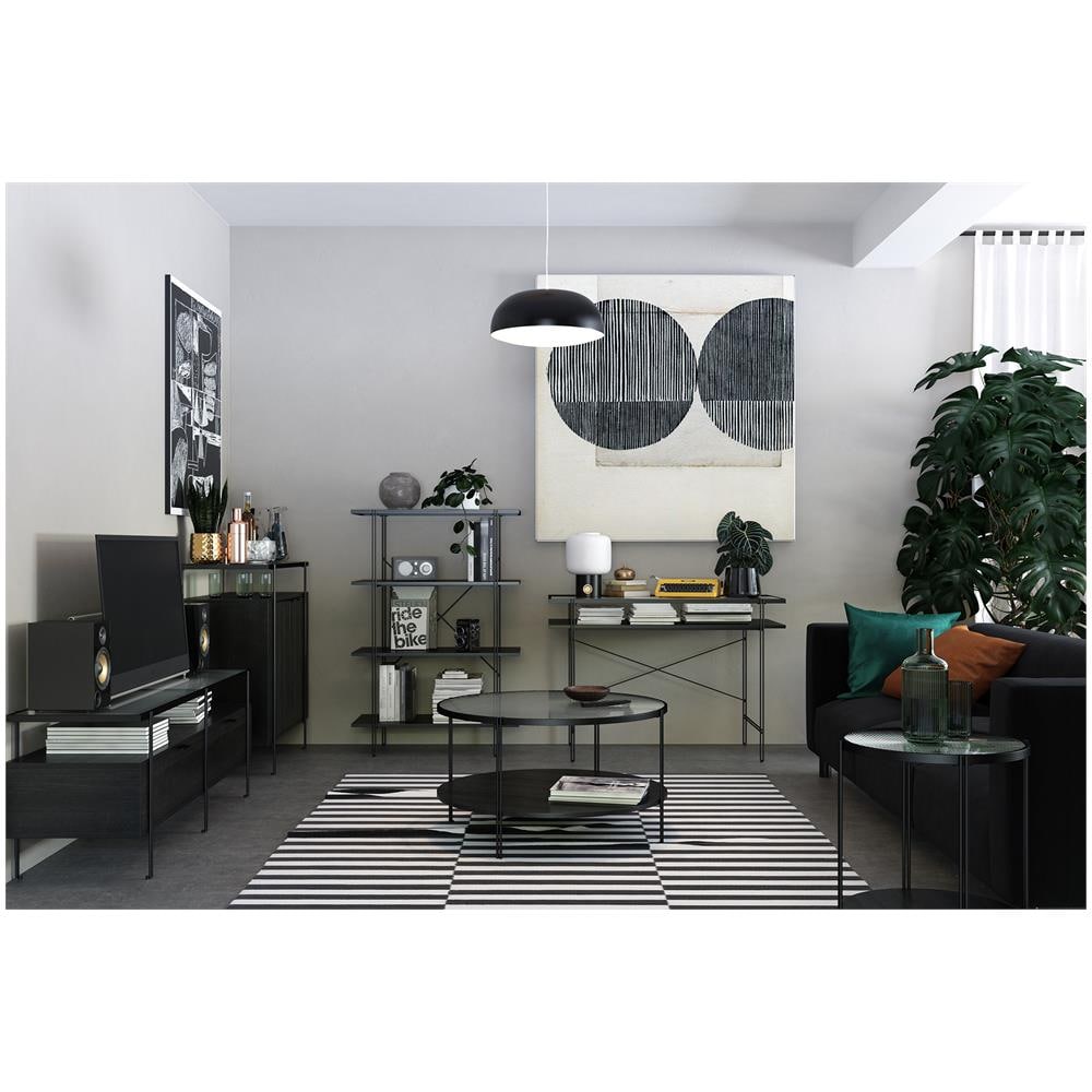 Wainwright Porta Tv In Vetro E Truciolato Laminato Rovere Nero - Foto 12