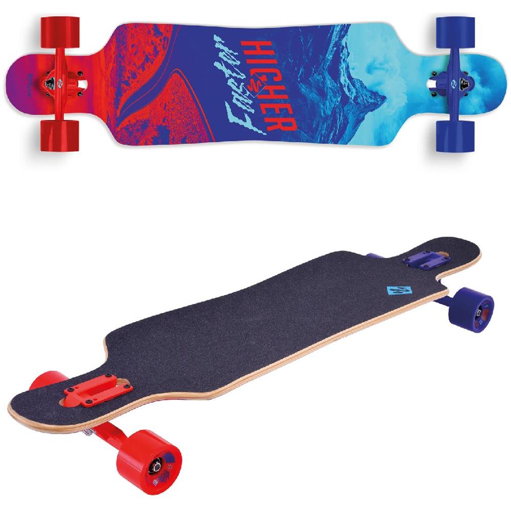 0721015 skateboard completo Tavola lunga Blu, Rosso - Foto 1