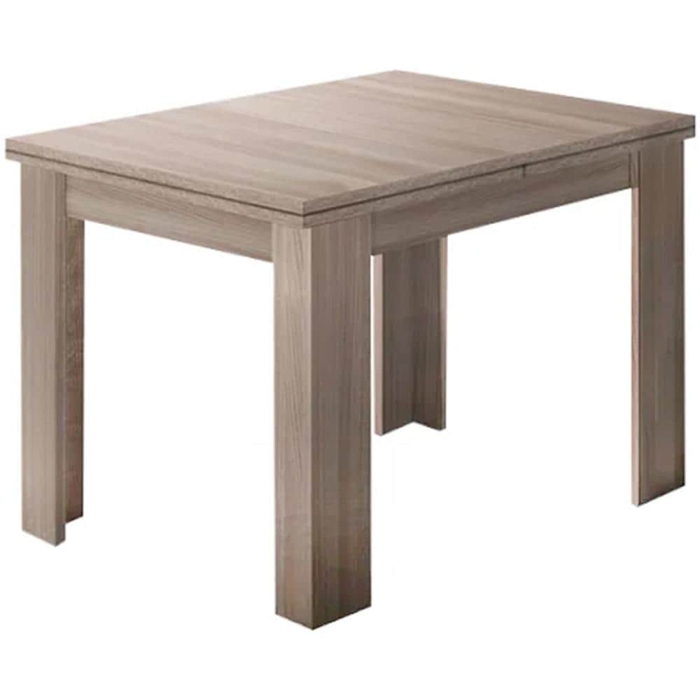 Tavolo Allungabile Otto, Consolle Ausiliare Da Cucina, Tavolo Allungabile, 100% Made In Italy, Cm 90x90h75, Olmo Perla - Foto 2
