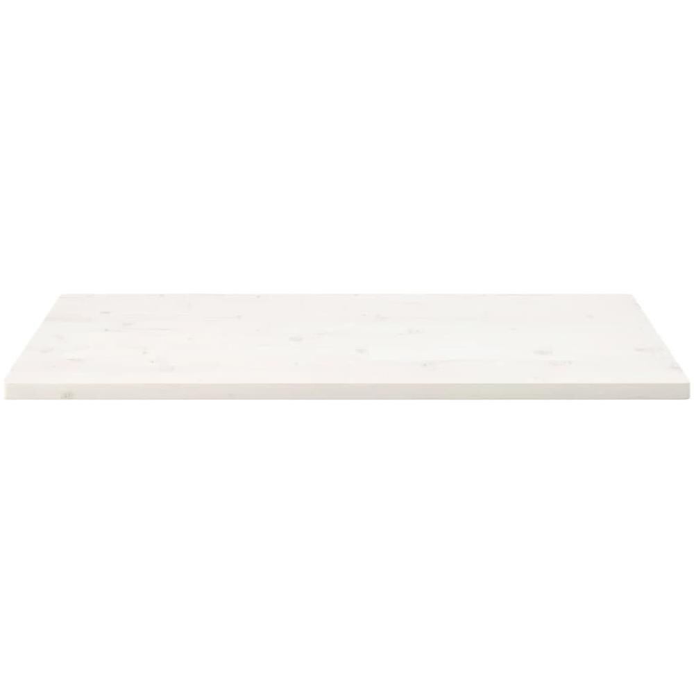 Piano Tavolo Bianco 110x55x2,5 Legno Massello Pino Rettangolare - Foto 3
