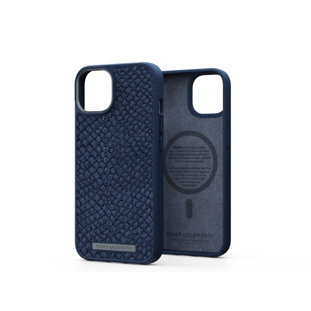 Salmon Leather Magsafe Case - iPhone 14 - Blue - Foto 1