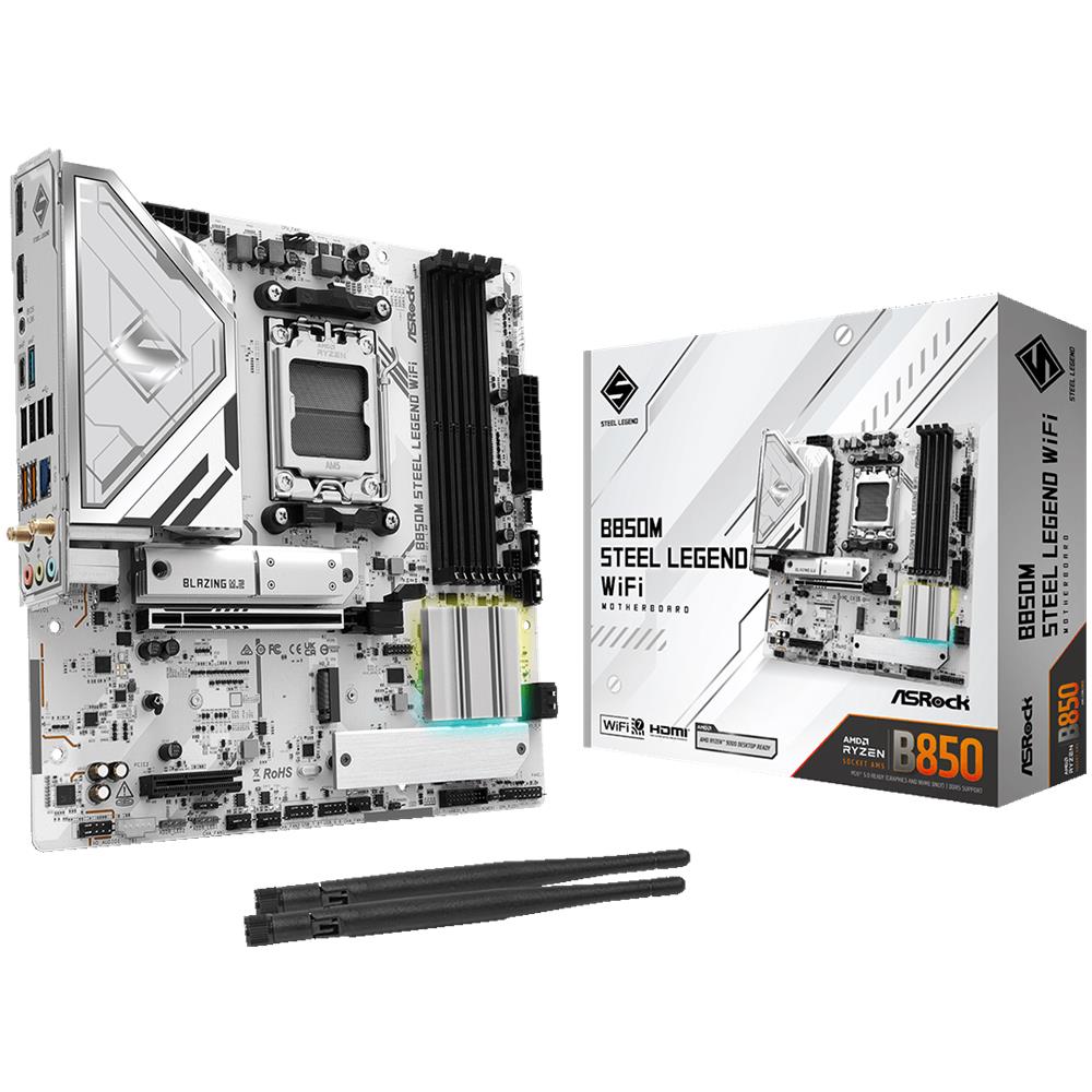 Scheda Madre B850M Steel Legend WiFi Socket AM5 Chipset B850 microATX - Foto 6