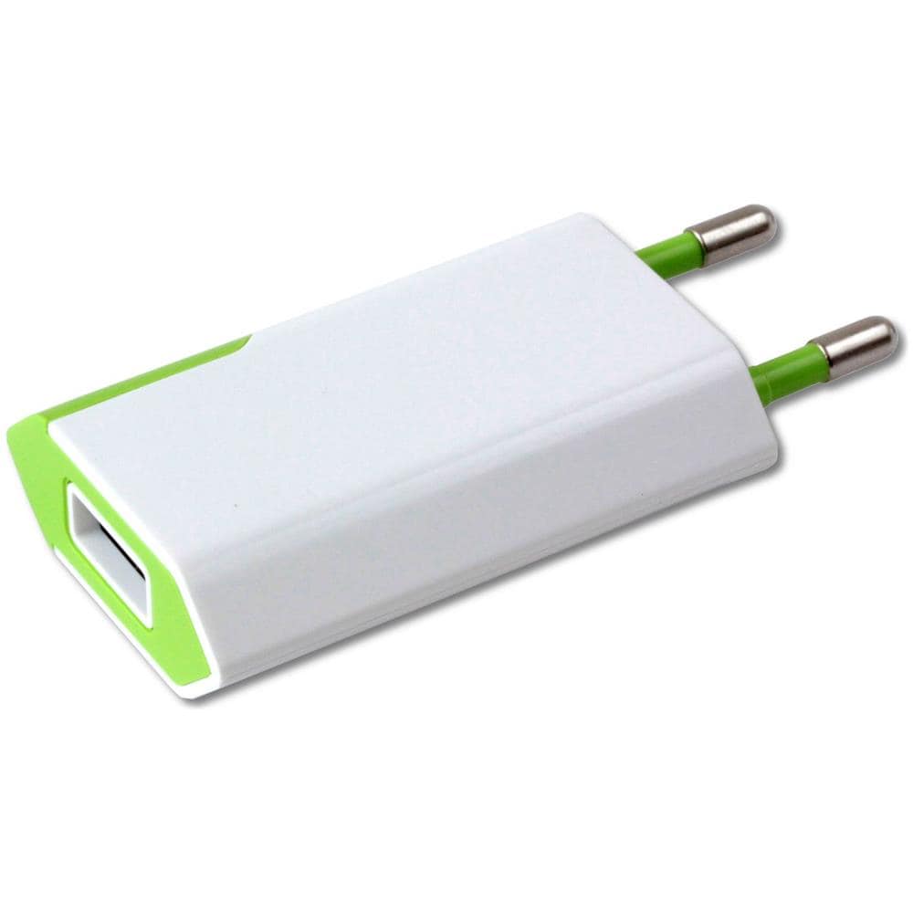 IPW-USB-ECWG - Caricatore USB 1A Compatto Spina Europea Bianco / Verde - Foto 1